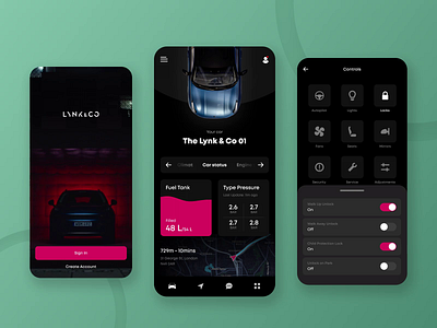 Car Function Control Mobile App app auto automobile car car app car status control control app lynk lynkco mobile tesla tesla app ui ux