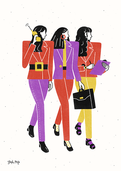 Power Suits fashion illustration