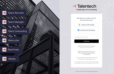Talentech - new login concept app branding design graphic design ui ux