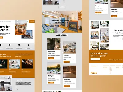 Home renovation website app ui ux web design