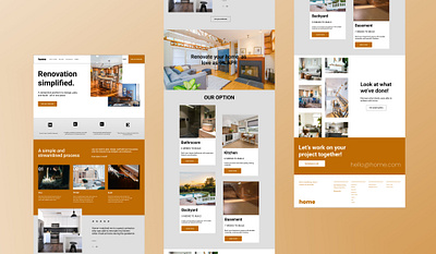 Home renovation website app ui ux web design