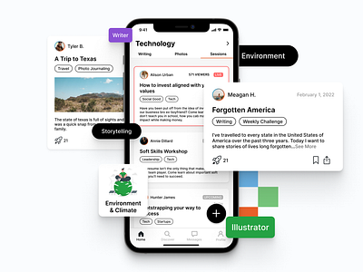 Social Media Platform Design app illustration mobile ui ux