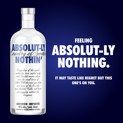 Absolut-Ly Nothing Vodka absolut bottle package design vodka