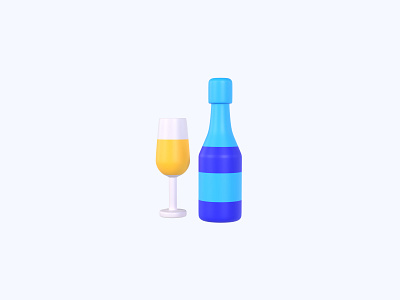 Champagne 3D icon 3d 3d art 3d design 3d designer 3d icon 3d icons freebie freebies icon icons ui