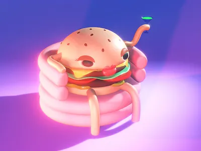hamburger lady 3d 3d hamburger 3d illustration blender illustration nomad nomad sculpt sketch
