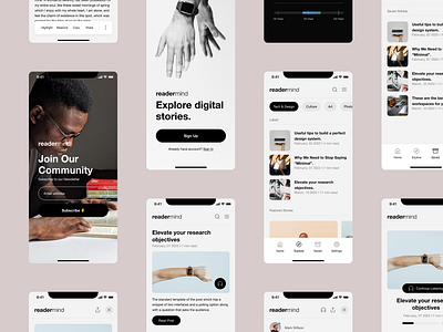 Readermid IOS App - UI Improvements android app articles audio books blog clean concept ios ios app iphone layout medium minimal notes reader reading reading experience ui user experience user interface ux