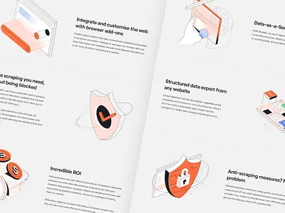 Stratalis - Website illustrations browser clean dark ui illustration interface landing page line icons line illustrations protection responsive web safety security shield technology visual design visuals web web page web scraping web site