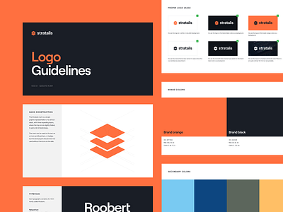 Stratalis - Logo guide booklet automation business clean design system minimalistic style guide technology ui ux web scraping