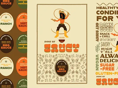 Saucy stickers and packaging design adobe illustrator branding cannabis design illustration illustrator logo packaging typography vector