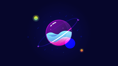 Fancy Glass Planet design illustration