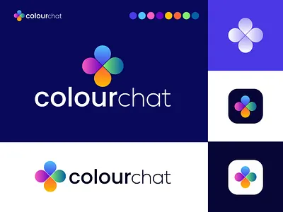 colourchat logo design || C Letter logo mark app branding color logo design illustration illustrator logo typography ui ux vector