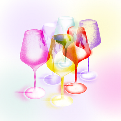 Color glass art color drawing glass illustration procreate wine