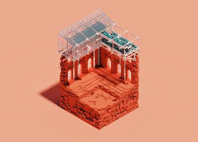 Folly 4 3d architecture 3d pixel isometric 3d isometric voxel magicavoxel metaverse nft nft art pixel art voxel voxel architecture voxel art