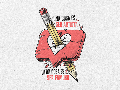 Una cosa es ser artista, otra cosa es ser famoso artist broken drawing famous illustration instagram like pencil social media viral