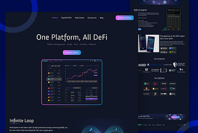 DeFi landing page app design branding designer full website graphic design illustration landing page logo typography ui ui design ux vector website design