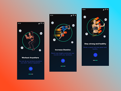 Fitness App On boarding Sequence design graphic design onboarding ui ui