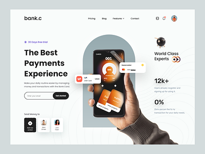 Finance Web Design banking banking website finance finance website fintech industry fintech web design fintech website landing page online bankign ui uiux ux wallet website web design web page website design