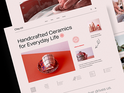 Clay - Ceramic Shop Landing ceramic clay creative design ecommerce landingpage minimal pottery product product showcase shop ui uidesign ux web