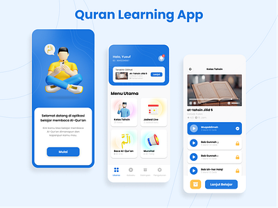 Quran Learning App 3d 3delement application apps blender dribble figma mobileapplication moible uidesign uimobile uiux uiuxdesign uxdesign uxexplore uxresearch wireframe