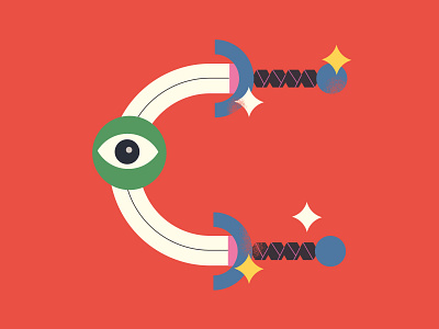 36daysoftype_C art design geometric illustration letter lettering poster swords type typography