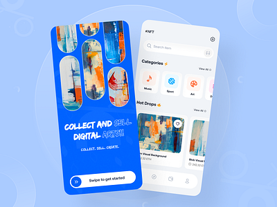 NFT App app app design application crypto design illustration interface ios minimal mobile mobile app design nft nft app nft market nft marketplace typography ui ui design uiux ux