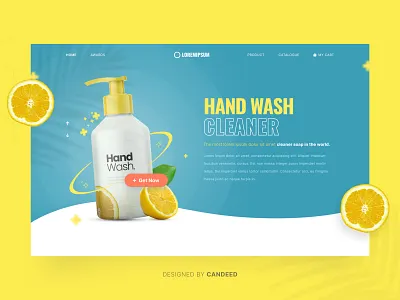 Hand Wash Cleaner - Landing Page Header Design figma header landing page minimalist ui