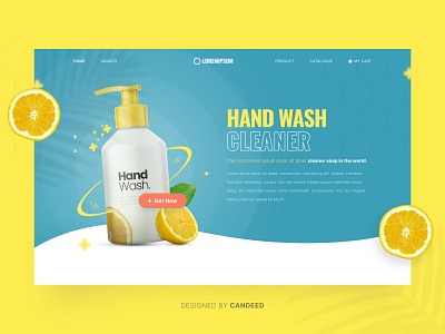 Hand Wash Cleaner - Landing Page Header Design figma header landing page minimalist ui