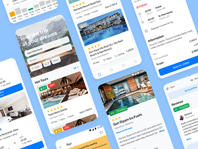 Travel App for Searching Tours app booking flight interface mobile mobile app relax search tour travel uivacation
