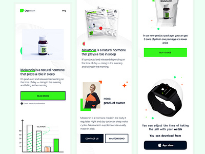 melatonin - Responsive Website 3d branding clean design doctor health medicine mobile mobile design ui ux web design