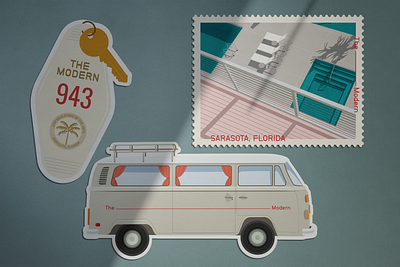 The Modern Hotel florida hotel illustration modern sarasota stickers