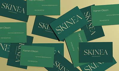 Skinea | Business Card Design brand branding branding design business card clean design graphic design minimalist print skincare typography visual identity