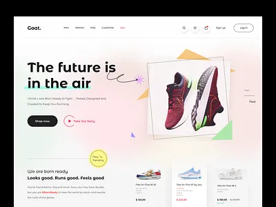 Nike shoes - Landing page concept concept landing page multi color nike nike shoes running shoes ui ui design ux web concept webdesign website website design