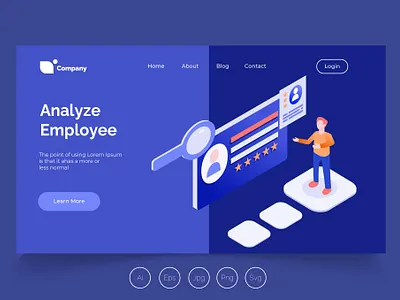 FREE Isometric Landing Page advertisting agency analyze analyze employee app banner development employee hiring isometric isometric landing page job landing page profit ux ux design web development web maintance webapp webinar advertisting website