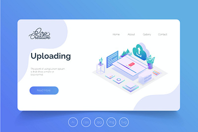 FREE Isometric Landing Page advertisting agency app banner development hiring isometric isometric landing page job landing page profit ui ui design uploading ux ux design web development web maintance webapp webinar advertisting website