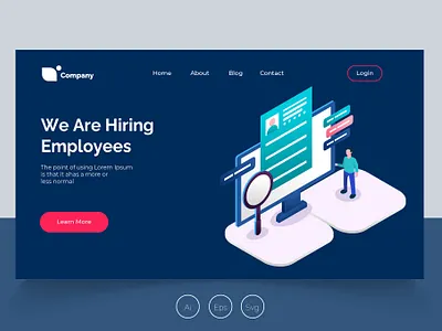 FREE Isometric Landing Page advertisting agency app banner development employees hiring hiring employees isometric isometric landing page job landing page profit ui ux ux design web development web maintance webapp webinar advertisting website