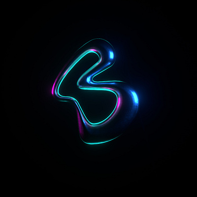 B 3d design lettering