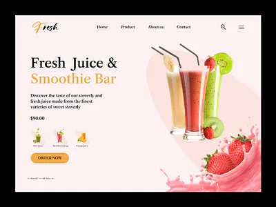 Food & BeverageHero Section! beverage design bitmatestudio cbitmate daily design drink ecommerce food and drink foodie fresh juice fruits juice ui ux web design website