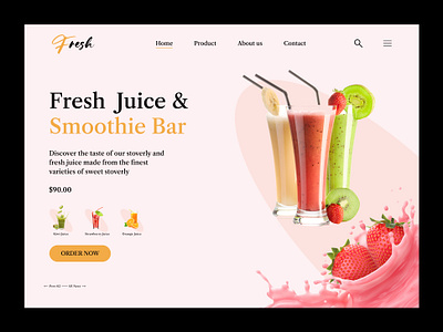 Food & BeverageHero Section! beverage design bitmatestudio cbitmate daily design drink ecommerce food and drink foodie fresh juice fruits juice ui ux web design website