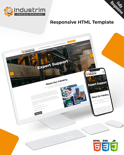 Industrim bootstrap business css engineering html5 machinery businesses responsive template