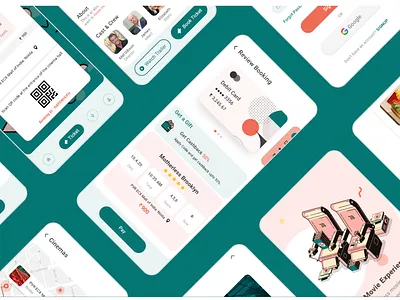 Movie Booking App Design app ui clean design design illustration light theme mobile mock up splash ui ui design uiux user experience