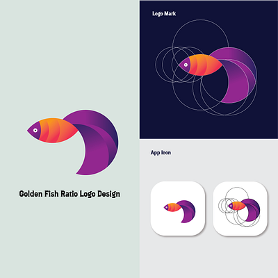 Golden Fish Ratio Logo Design branding fish golden fish ratio logo design graphic design illustration logo design