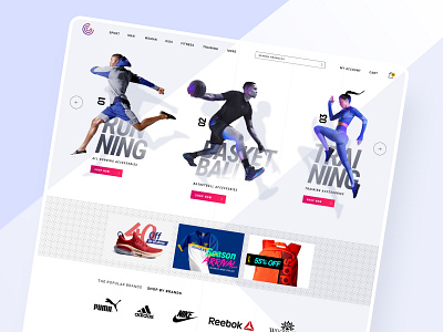 Sports Accessories | Web Template bold design design design studio easy design energetic design figma landing page sports sports accessories sportswear trending design ui ui design ux ux design web template website website design white background