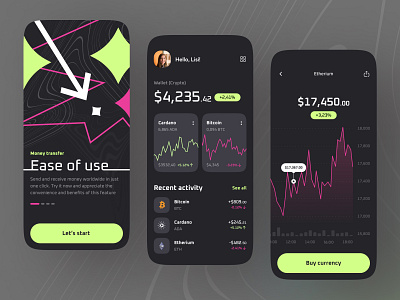 Crypto wallet - Mobile app app app design bitcoin blockchain crypto crypto currency cryptocurrency mobile app mobile app design mobile design mobile ui wallet