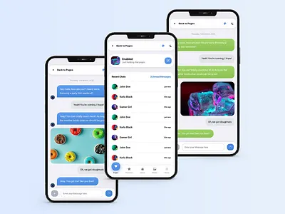 Chat App Template - Duo Mobile | Multipurpose Mobile Kit & PWA android app app design app template chat chat app chat app design chat bubbles chat list design ios iphone messenger messenger app mobile modern modern ui sidebar ui user list