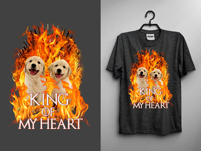 KING OF MY HEART T-SHIRT DESIGN awesome design black shirt brand t shirt creative new look shirt design dog t shirt fire design graphic design illustration new design t shirt new t shirt retro design thronges t shirt design wow design