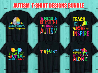 This is Autism T-Shirt Designs Bundle. apparel autism autism dad autism mom autism png autism t shirt autism vector autismsvg clothingbrand design etsy graphic illustration merch by amazon. moda print on demand t shirt design t shirt design free t shirt maker typography tshirt