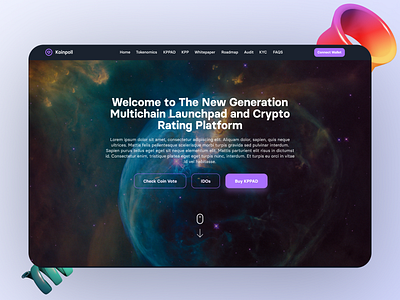Koinpoll Launchpad design crypto figma landingpage web web3