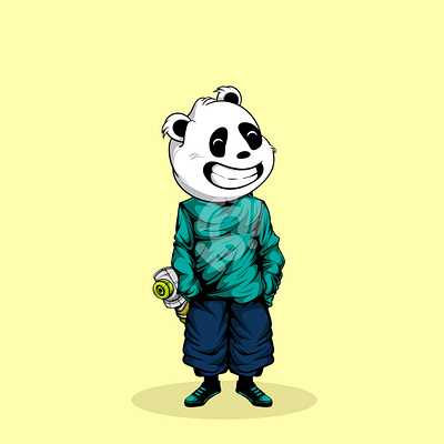 CUTE URBAN PANDA art character cute design doodle graffiti illustration logo panda spray paint vector