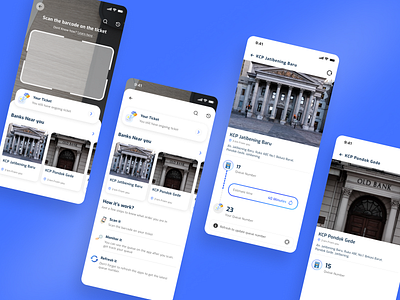 Bank Queue Application bank application design bank ui design mobile bank design mobile design queue bank design queue design apps ui ui design uiux uiux design