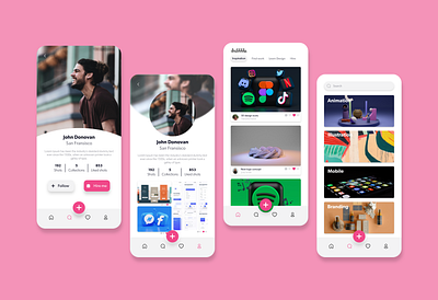 Dribble app - Design concept app dailyui design dribble graphic design mobile profile ui